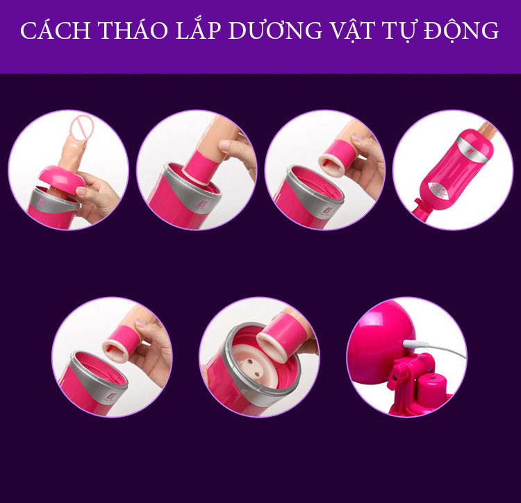 cách tháo lắp Dương vật giả tự động rung thụt